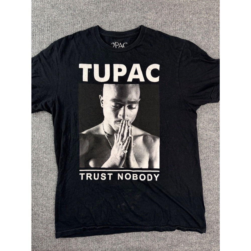 2Pac Tupac Shakur Trust Nobody Graphic T-Shirt Mens Size M Black Hip Hop Vintage